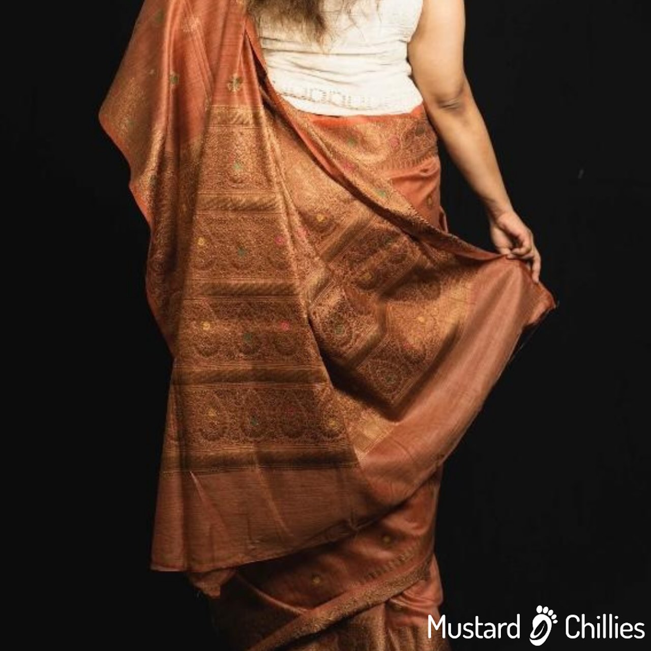 Cotton Silk Saree With Banarasi Weaving (Brick) and Blouse Piece