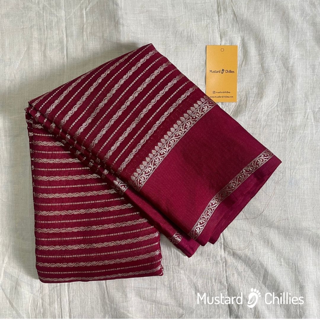 Warm Khaadi Silk Saree (Red) and Blouse Piece