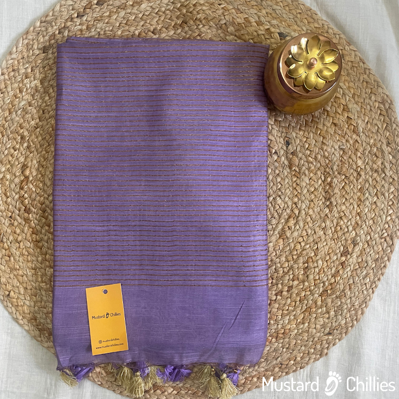 Paper Silk Saree (Lavender) and Blouse Piece